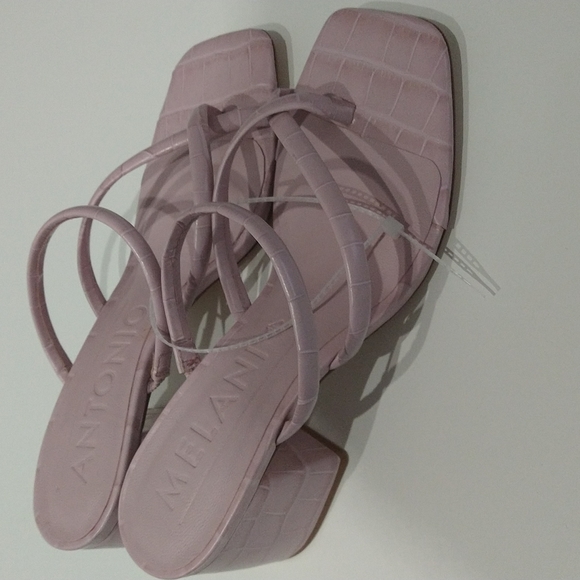 Antonio Melani Rexxza Croco Printed Leather Dress Sandals - Picture 3 of 7